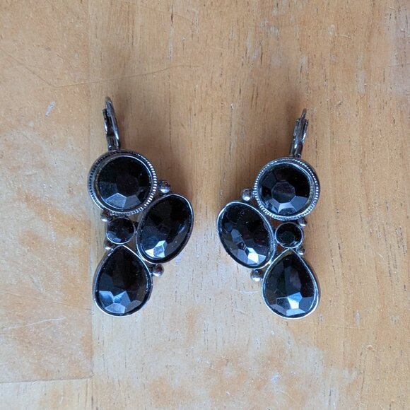 BN Black Crystal Statement Earrings - Picture 3 of 6
